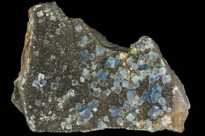 Blue Cubic Fluorite on Smoky Quartz - China #147103